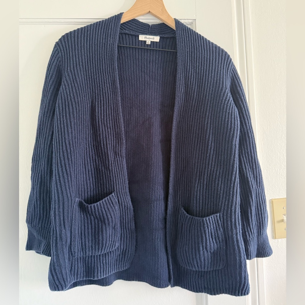 Madewell Navy Blue Ribbed Cardigan size XS